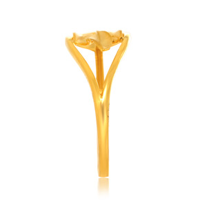 Bague en or Goutte de Feuille, Bague de luxe en or à motif botanique pour Femme, Élégante, à cadre ouvert, inspirée de la nature, Bijou à porter au quotidien - Product Image 3
