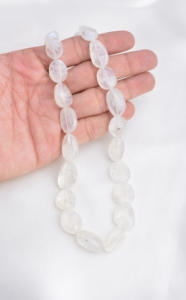 มูนสโตนสีขาวธรรมชาติ 19 นิ้ว แบบเรียบ สำหรับทำเครื่องประดับอัญมณีชั้นดี สร้อยคอ - Product Image 6