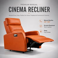 Fauteuil inclinable manuel pour cinéma maison, siège de home cinéma, mousse haute densité, structure en bois massif, capacité de charge 300 kg, dossier ergonomique haut