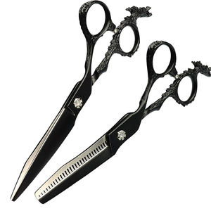 Kit de Tijeras de Peluquería con Mango de Dragón, Recubrimiento Negro, Tijeras de Entresacar para Salón, Set de Peluquería - Product Image 5