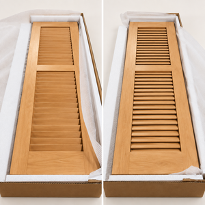 Volets extérieurs en bois naturel à lamelles fixes, panneaux décoratifs en bois pour cottages, fermes et maisons traditionnelles - Product Image 2