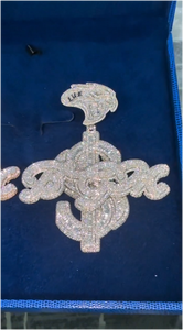 Elegante Colgante de Moissanita Personalizado, Plata 925 con Acabado en Oro Rosa, Estilo Hip Hop Único, Lujoso, Certificado GRA - Product Image 2