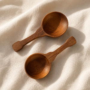 2 cucharas medidoras de madera natural con mango, cuchara de madera ecológica, cuchara medidora de madera de alta calidad para granos de café - Product Image 1