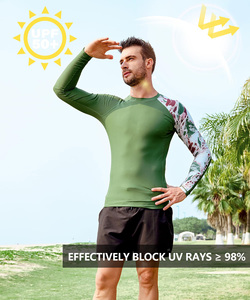 Custom Made Mens Long Sleeve Rashguard UV Protection Sublimation Swim Training <b>Shirt</b> Wholesale Factory OEM Wholesale - Product Image 2