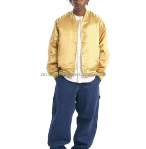 Veste Bomber en Satin Varsity Baseball Hiver Zavi Sports Veste Homme Vente en Gros Personnalisée 100% Polyester Vestes - Product Image 3