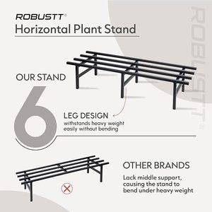 Support de plante minimaliste en métal noir, forme rectangulaire, design durable pour une utilisation en intérieur et en extérieur - Product Image 3