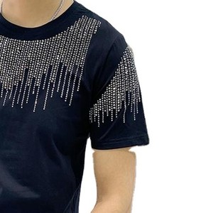 เสื้อยืดผู้ชายประดับเพชรคุณภาพสูง สวมใส่สบาย ราคาไม่แพง พร้อมโลโก้/ลายแบบกำหนดเอง - Product Image 4