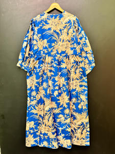 Robe midi décontractée d'été en coton pur artisanal, écologique, pour femmes, imprimés vibrants à franges, silhouette naturelle en A, confortable - Product Image 2