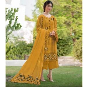 Nuevo Vestido Salwar Kameez Recto para Mujer de WS INTERNATIONAL, Estilo Pakistaní e Indio, en Tela de Seda, Diseño Étnico, Traje Sarree, Nuevo Modelo para Eid - Product Image 4