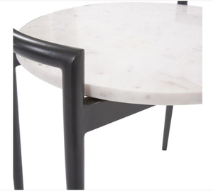 Table basse moderne aspect marbre, table d'appoint en métal, table d'appoint à structure en fer pour salon, chambre à coucher, meubles de salon, prix bas - Product Image 4