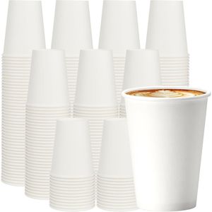Confezione da 1000 Bicchieri di Carta Usa e Getta da 12 oz, Spessi e Antigoccia, Bianchi per Bevande Calde e Fredde - Product Image 1