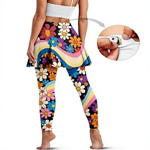 Women's Simple High Waist Flared Leg Spandex/Cotton <b>Leggings</b> with Tummy <b>Control</b> Quick Dry Breathable for Outdoor Fitness Workout - Product Image 2