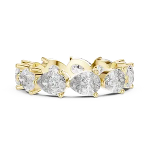 Anillo de Diamantes Cultivados en Laboratorio East West Pear, Banda Completa de Eternidad, 3.13ctw, Oro Sólido de 10K, 14K, 18K, Unisex, Certificado IGI, Joyería Fina - Product Image 1