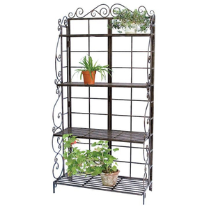 Wholesale 4 Tier Metal Plant <b>Stand</b> With Hanging Bar & Rolling Indoor Outdoor Ladder Flower <b>Pot</b> Rack For Balcony Garden Decor - Product Image 4