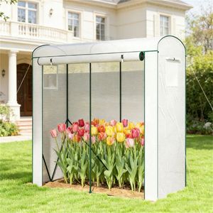 Mini Serra Portatile Bianca con Supporto per Piante per Giardino Domestico e Interni - Product Image 1
