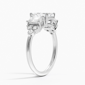 BOJ <b>Ring</b> 0124 <b>Emerald</b> Cut 925 <b>Silver</b> Cluster Prong Setting Solitaire Diamond <b>Ring</b> 2ct D Color VVS1 Moissanite GRA Certified - Product Image 2