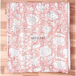 Nouvelle couette florale Kantha, couverture Kantha indienne, couvre-lit Queen, couvre-lit Kantha fait main pour la maison, couette bohème - Product Image 6