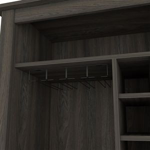 Mobile bar in carbonio con un cassetto aperto e un ripiano aperto - Product Image 5