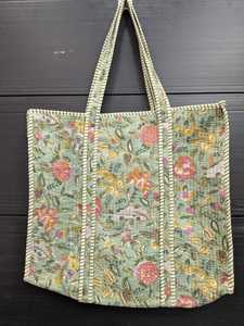 Bolso Tote Acolchado de Algodón para Mujer, Estampado Vintage, Grande, Lavable, con Forro de Lona, Bolso Pequeño de Hombro para el Mercado/Compras, para Uso Diario - Product Image 2