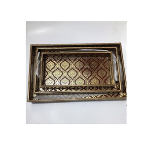 Bandejas de MDF de Alta Calidad con Diseño de Flores Impresas, Forma Rectangular, a Precio Económico, Bandejas de Madera MDF para Servir en Casa y Hotel - Product Image 4