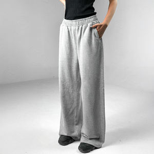 2026 Custom Street Wear Outdoor Casual Men's Oversize Sweatpants to Lengthen Pure 100%Cotton Low Waist flare Sweat Pants for Man - Product Image 1