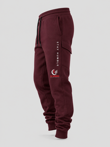 Fly Humble <b>Men's</b> <b>Navy</b> Blue Sweatpants Elastic Waist Drawstring Casual <b>Joggers</b> Heat Transfer Print Logo Left Leg Midweight - Product Image 4