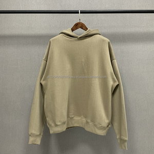 Etiqueta impresa personalizada de alta calidad 100% algodón Terry Heavy Hoodies Vintage Wash Black Hoodie con bolsillos laterales - Product Image 2