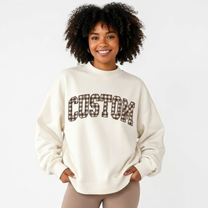 <b>Women's</b> <b>Cream</b> Customized Custom Comfort Colors Sweatshirt College Letters Crewneck Personalized Text Vintage Pullover Clothing - Product Image 1