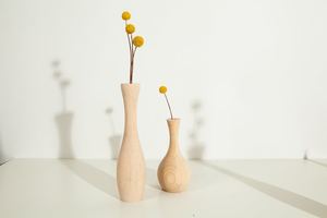 Qualité supérieure, pot de fleurs/vase en bois rustique elliptique sur pied pour usage intérieur, fait main, écologique, pot à bonsaï 500g - Product Image 5