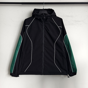 Custom <b>Men's</b> Color Block Waterproof Eco-Friendly Winter Breathable Lightweight Quick Dry Canvas Patchwork Packable <b>Long</b> <b>Jacket</b> - Product Image 2
