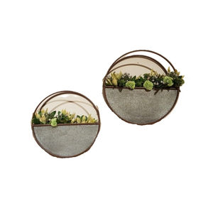 Juego de 3 Macetas Redondas Modernas de Acero Galvanizado para Plantas de Interior y Exterior, Ideales para Suculentas y Hierbas, a un Precio Económico - Product Image 4