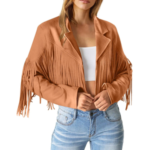 Wholesale Custom Branding Women's <b>Gothic</b> Style Nappa Leather Woven Breathable Windproof Motorcycle <b>Jacket</b> Zipper Closure Short - Product Image 3