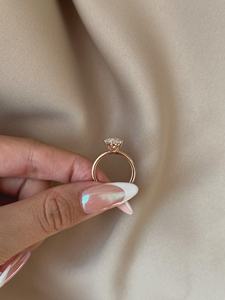 2 Carat Pear Cut Lab Grown Diamond <b>Solitaire</b> Engagement <b>Ring</b> 18K Gold Plated Trendy Design for Anniversary - Product Image 3