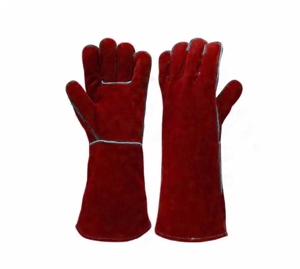 Gants de travail en cuir de vachette souple vert, résistants à la chaleur et aux étincelles, pour le soudage industriel, usage intensif - Product Image 6