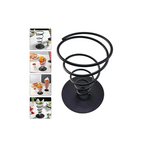 Support à cornets de crème glacée en métal avec revêtement en poudre noire, idéal pour les accessoires d'hôtel et les présentoirs de crème glacée - Product Image 5