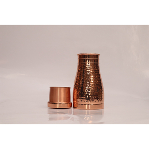 Pure Copper Water Bottle Handcrafted Hammered Design for Ayurvedic Health Benefits Eco-Friendly Bedside Carafe for Natural Detox - Product Image 4