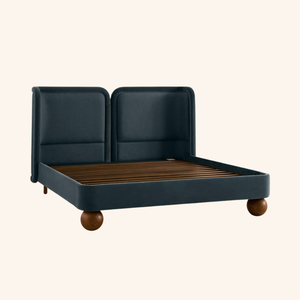 Base de Cama de Madera de Teca Sólida de Lujo, Muebles de Dormitorio Modernos y Minimalistas con Cabecera Tapizada para Proyectos de Hoteles y Villas - Product Image 3