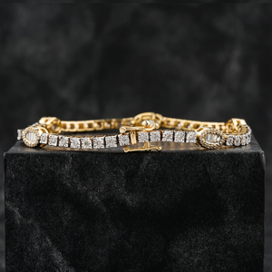 Bracelet Hip Hop cubain de luxe en or massif 14 carats avec diamants de laboratoire, diamants blancs taillés, unisexe, pour usage quotidien, bijoux certifiés IGI - Product Image 1