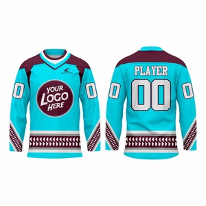 Camisetas de Hockey sobre Hielo Sublimadas Personalizadas con Logotipo Frontal Sublimado, Transpirables, de Secado Rápido, que Absorben la Humedad, de Poliéster - Product Image 3