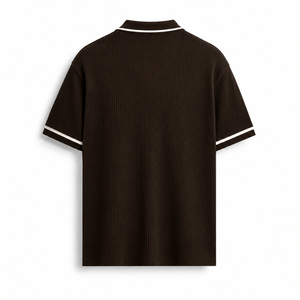 เสื้อโปโลชายแบบมีโลโก้สั่งทำ แขนสั้นทรงเข้ารูป สไตล์วินเทจ ผ้าฝ้ายระบายอากาศดี แต่งขอบตัดสี เหมาะสำหรับเล่นกอล์ฟ - Product Image 3