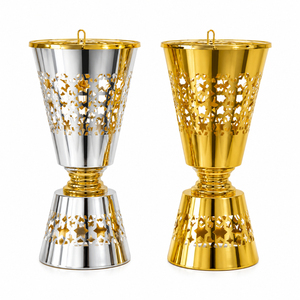 Ensemble de brûleurs à bakhoor en métal de luxe, argent et or, Mabkhara arabe avec plateau, boîte à épices, cadeau du Ramadan, encensoir décoratif du Moyen-Orient - Product Image 6