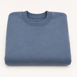 Sweat-shirt personnalisé bleu ardoise pour homme, coupe ample, col rond, double couche, en molleton de coton épais, MCRW-0015 - Product Image 6