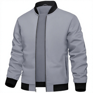 Loose Fit Mens Stand Collar <b>Summer</b> Zipper Outdoor <b>Jacket</b> <b>Lightweight</b> Casual Windproof Polyester Luminous Print Outerwear - Product Image 1