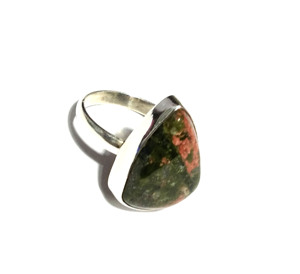 Anillo de Plata de Ley 925 con Gema de Jaspe Unakita Natural, Hecho a Mano, Forma de Pera, Estilo Bohemio, para Boda, de KGN SILVER JEWELLERY HOUSE - Product Image 5