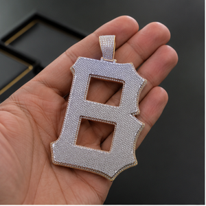 Trendy Rapper's Hip Hop Jewelry Custom Iced 925 Solid <b>Silver</b> Bling Diamond Moissanite A-Z <b>Initial</b> Big Letter <b>Pendant</b> Men <b>Pendant</b> - Product Image 2
