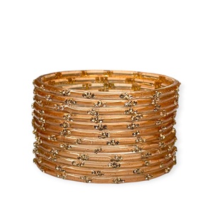 New 2026 Dark Peach Designer Trendy Raindrop Glass Kashmiri <b>Bangles</b> Set for Wedding and Daily Wear at Wholesale Price - Product Image 2