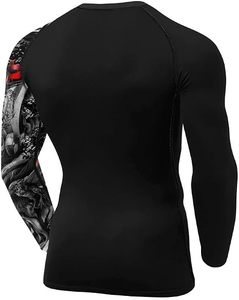 Custom Printed Long Sleeve Rash Guard <b>Compression</b> <b>Shirt</b> <b>for</b> <b>Men</b> Full Sleeve Quick Dry Sublimation Transfer Print Polyester - Product Image 6
