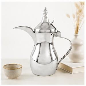Cafetera Árabe Tradicional Dallah de Acero Inoxidable, Tetera Plateada para Gahwa, Estilo Oriental para Majlis y Restaurantes - Product Image 4