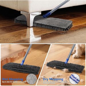 Mopa Profesional de Microfibra con 4 Almohadillas Reutilizables, Mopa Plana para Limpieza de Pisos Húmedos/Secos, Mopa de Microfibra para Limpieza - Product Image 3