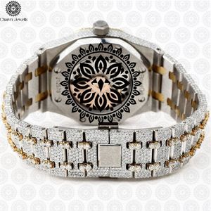 Montre de luxe pour homme Charm, en acier inoxydable, avec lunette sertie de diamants, mouvement mécanique analogique, date automatique, boîtier de 40 mm, étanche 10 bars - Product Image 4